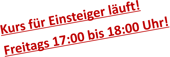 Kurs fr Einsteiger luft! Freitags 17:00 bis 18:00 Uhr!